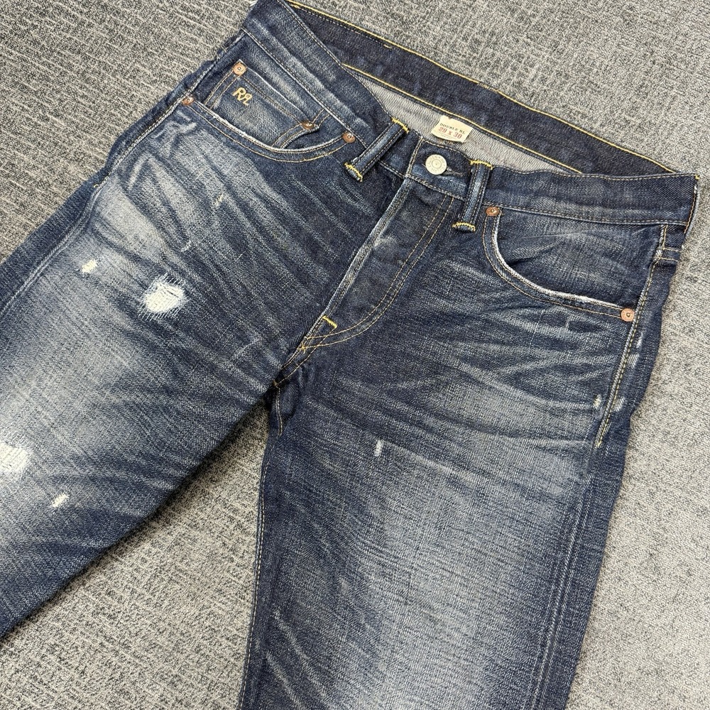RRL Double RL Slim Narrow Selvedge Jeans Men 29x30 Distressed Japan Denim